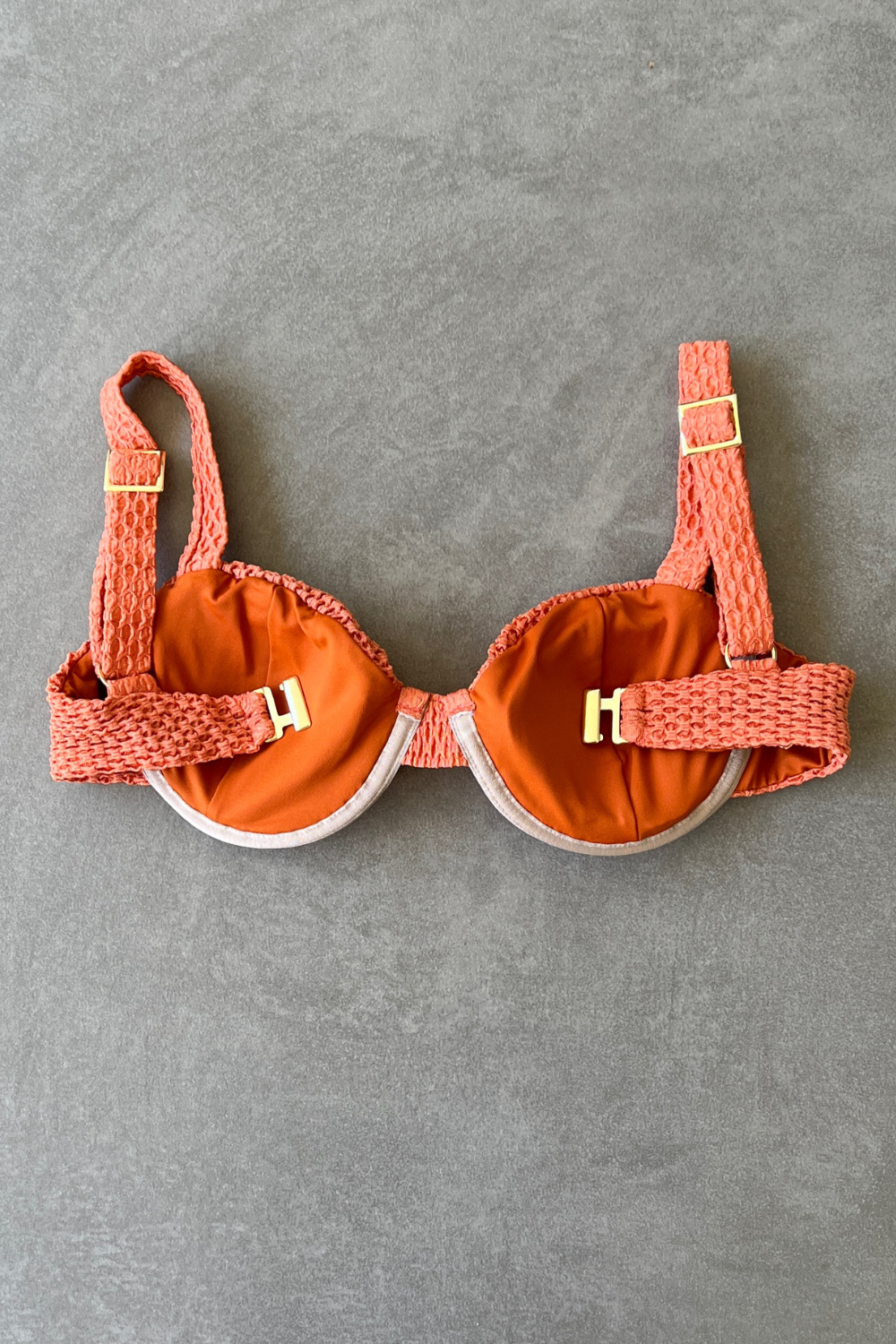 Toasted Peaches Honeycomb Carolina Bikini Top