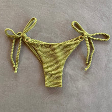 Load image into Gallery viewer, Pistachio Green Textured Katie Side Tie Bikini Bottom
