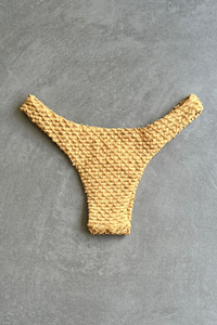 Golden Siren Mermaid Weave Textured Bia Bikini Bottom