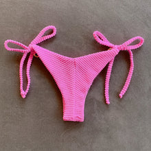 Load image into Gallery viewer, Pink Bliss Textured Katie Side Tie Bikini Bottom
