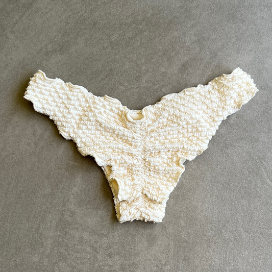 Sparkling Snow Mermaid Weave Textured Lili Ripple Bikini Bottom