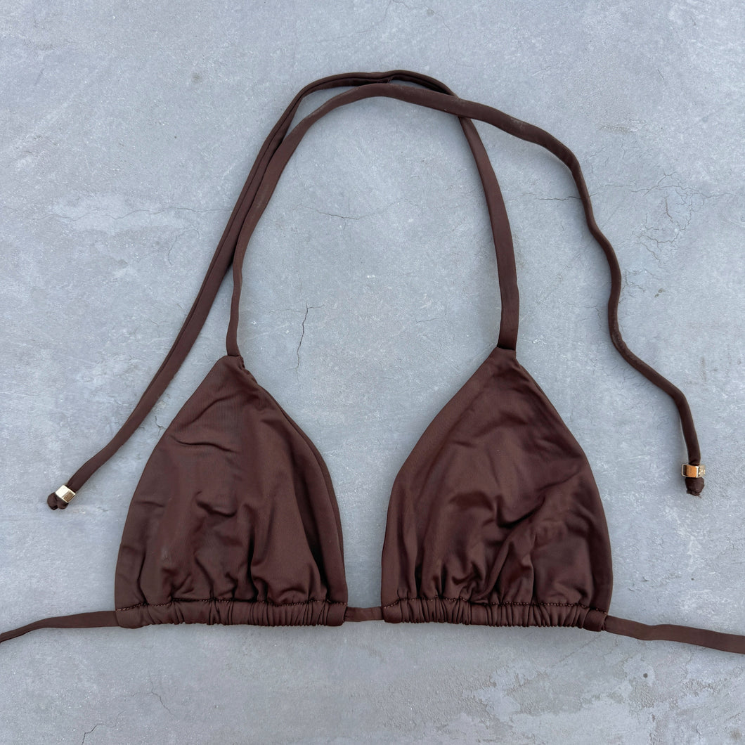 Cocoa Brown Triangle Bikini Top