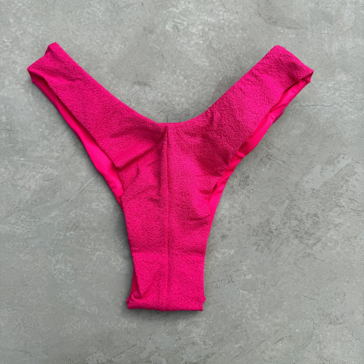 Seashore Textured Pink Riot Bia Flower Bikini Bottom
