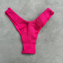 Load image into Gallery viewer, Seashore Textured Pink Riot Bia Flower Bikini Bottom
