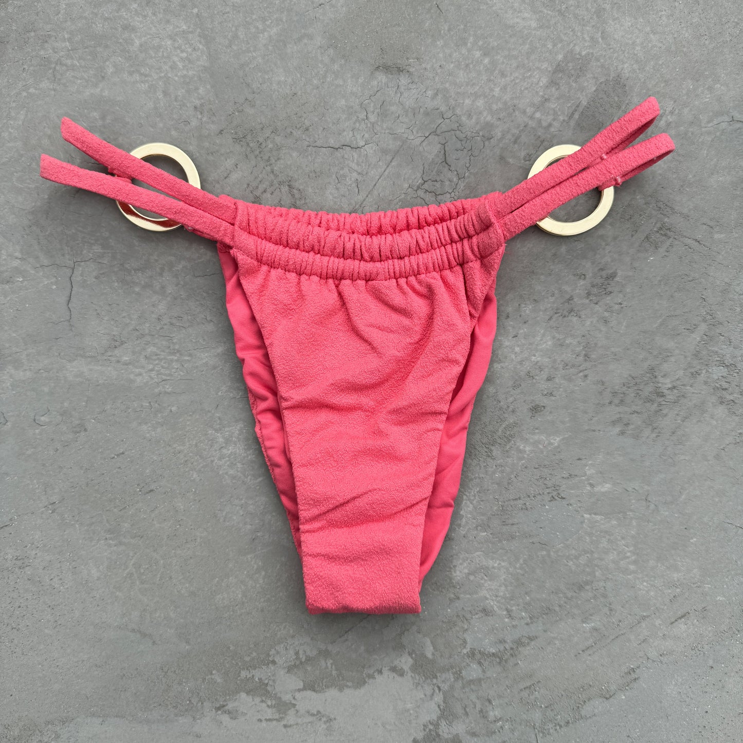 Seashore Textured Coral Delight Kayla Bikini Bottom
