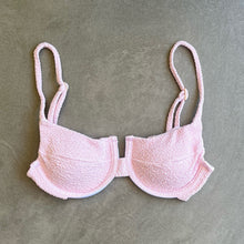 Load image into Gallery viewer, Rose Spritz Beehive Textured Panneled Bikini Top
