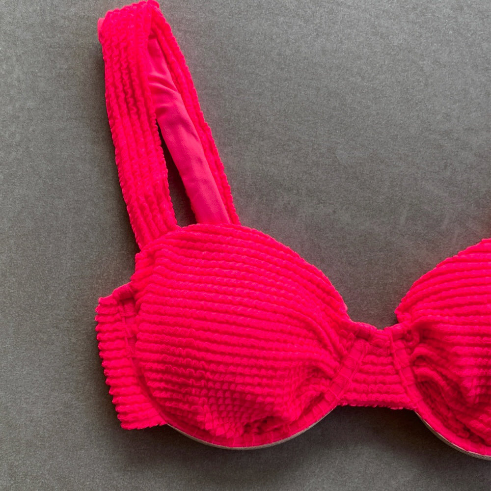 Electra Red Textured Carolina Underwire Bikini Top