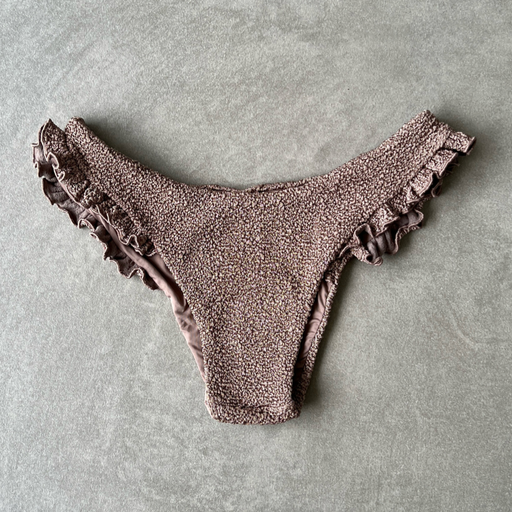 Chocolate Mousse Beehive Textured Yasmin Bikini Bottom