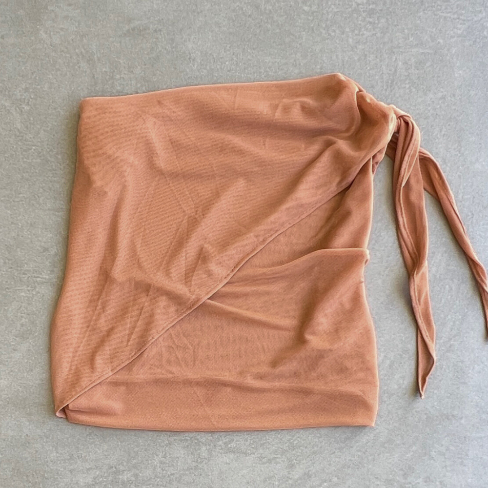 Toffee Brown Mesh Mini Skirt
