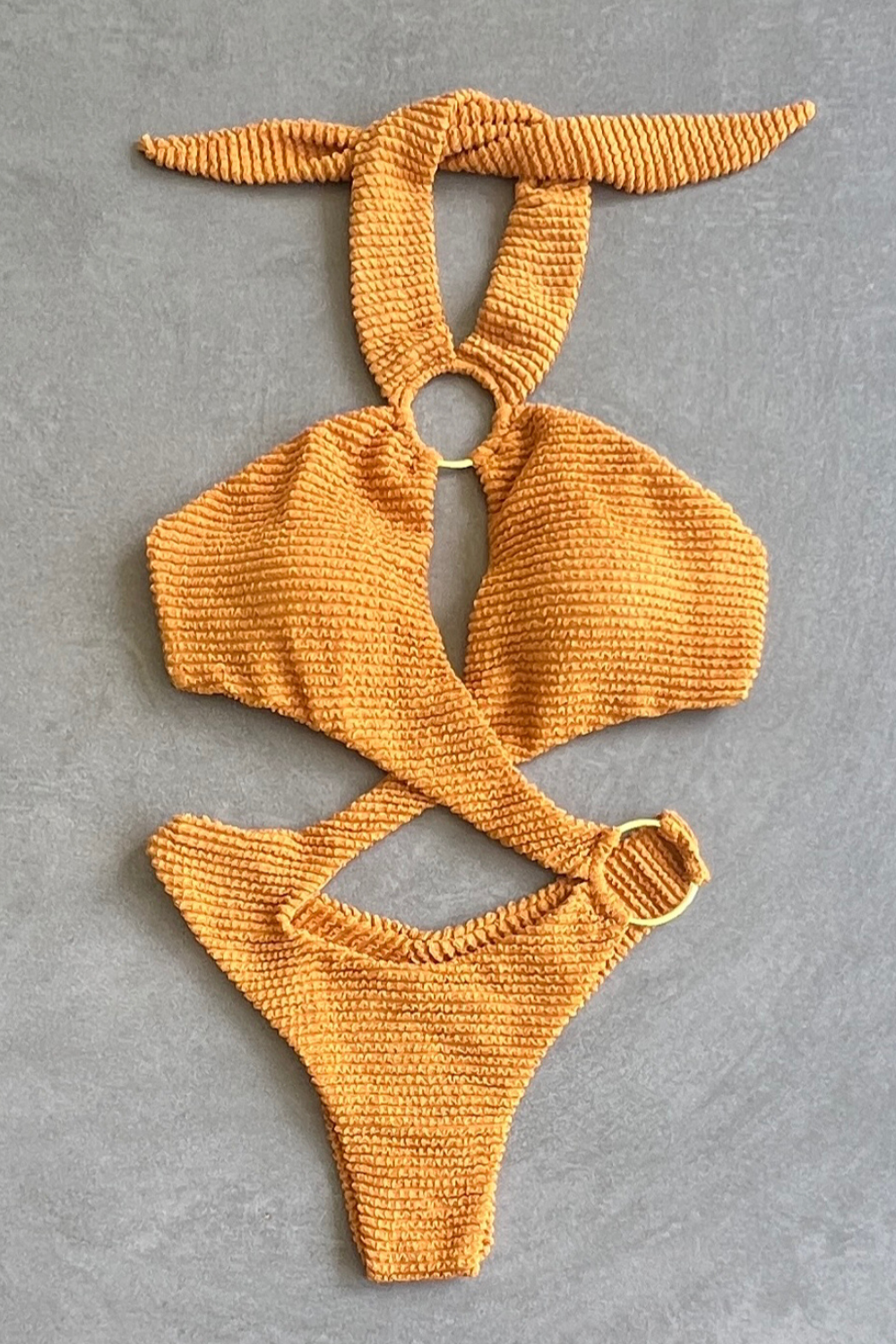 Apricot Textured Julia One Piece Swimwear