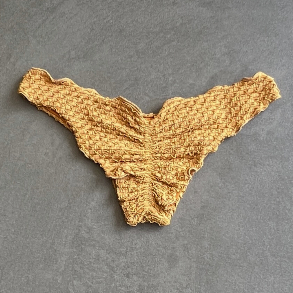Golden Siren Mermaid Weave Textured Lili Ripple Bikini Bottom