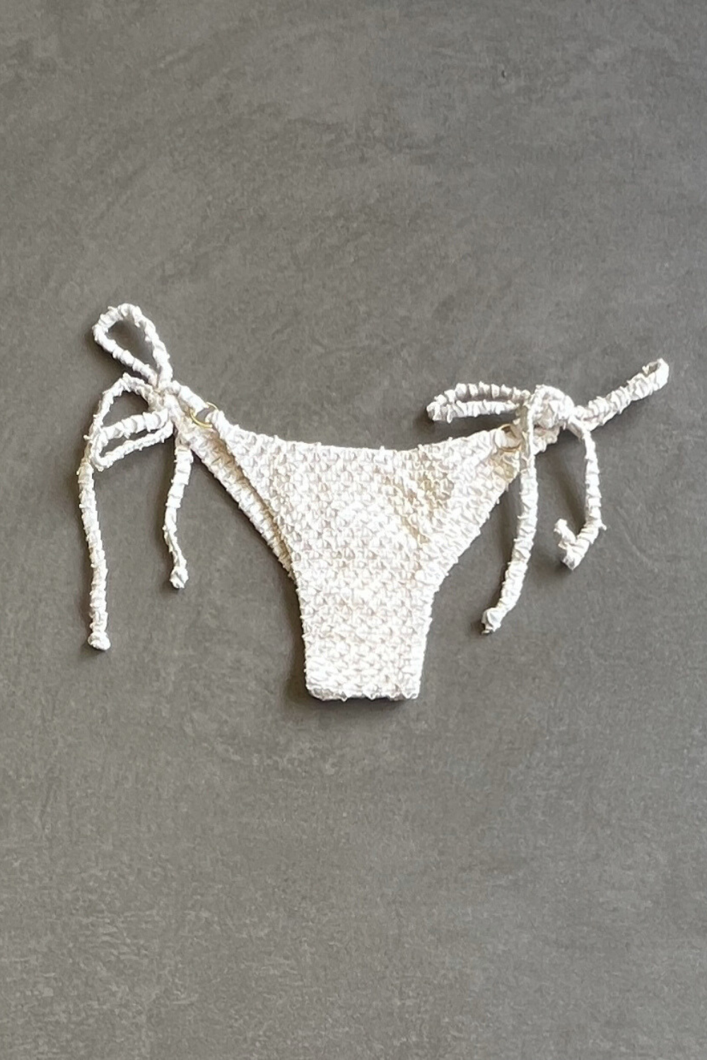 Sparkling Snow Mermaid Weave Textured Katie Side Tie Bikini Bottom