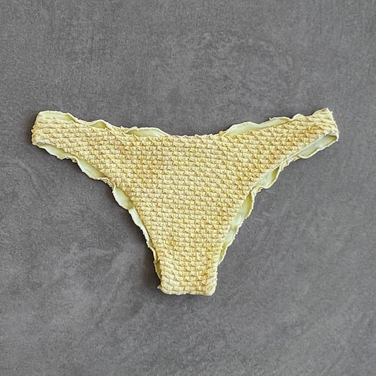 Yellow Sparkling Mermaid Weave Textured Lili Ripple Bikini Bottom