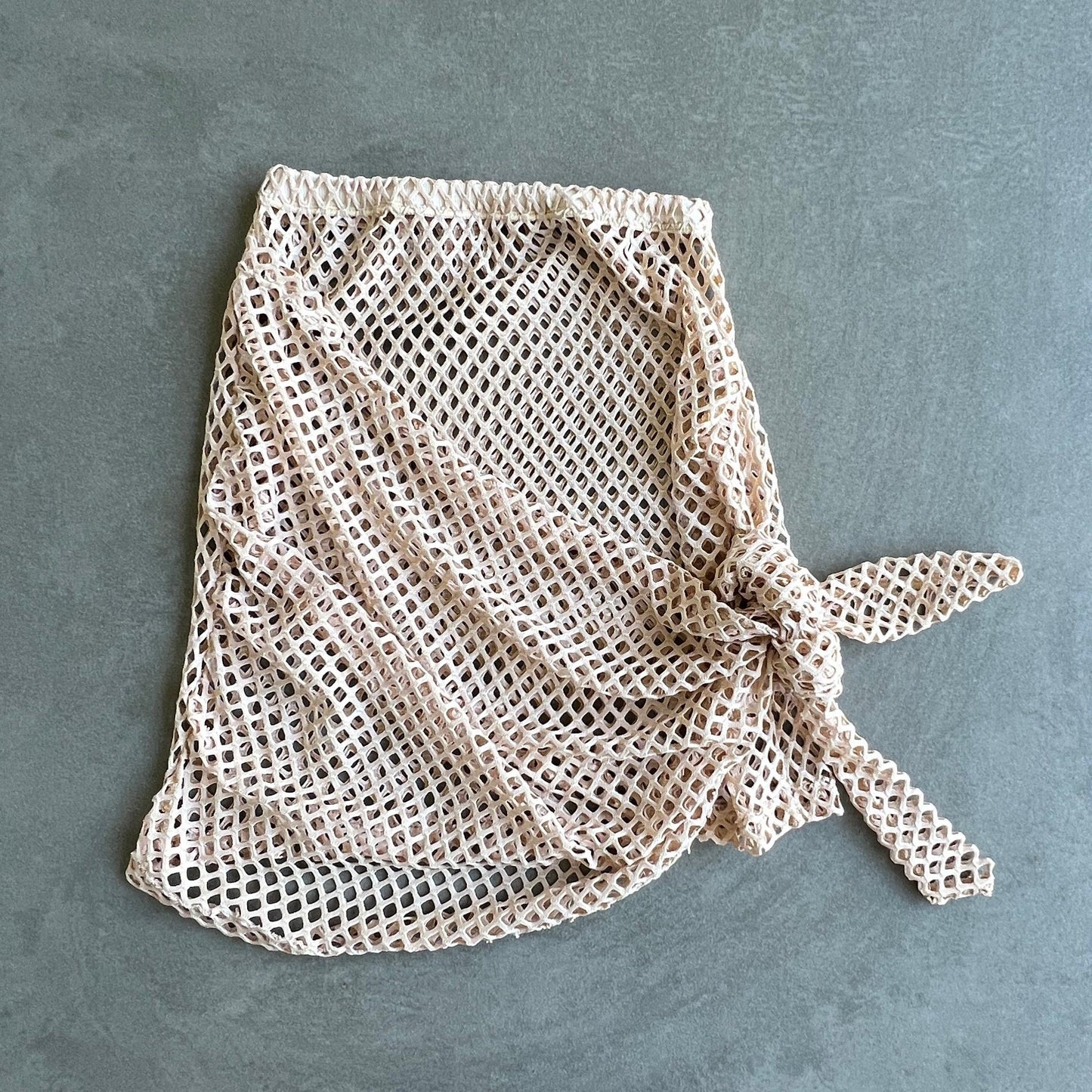 Mini Beach Skirt Mesh Beige