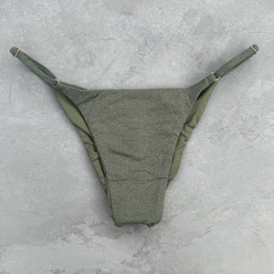 Seashore Textured Fern Green Tanga Bikini Bottom