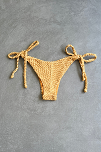 Golden Siren Mermaid Weave Textured Katie Side Tie Bikini Bottom