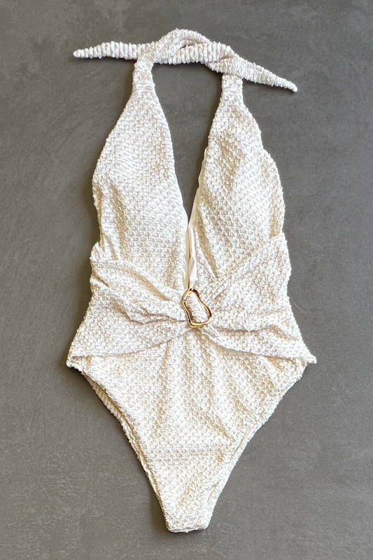 Sparkling Snow Mermaid Weave Textured Samira One Piece Swimwear