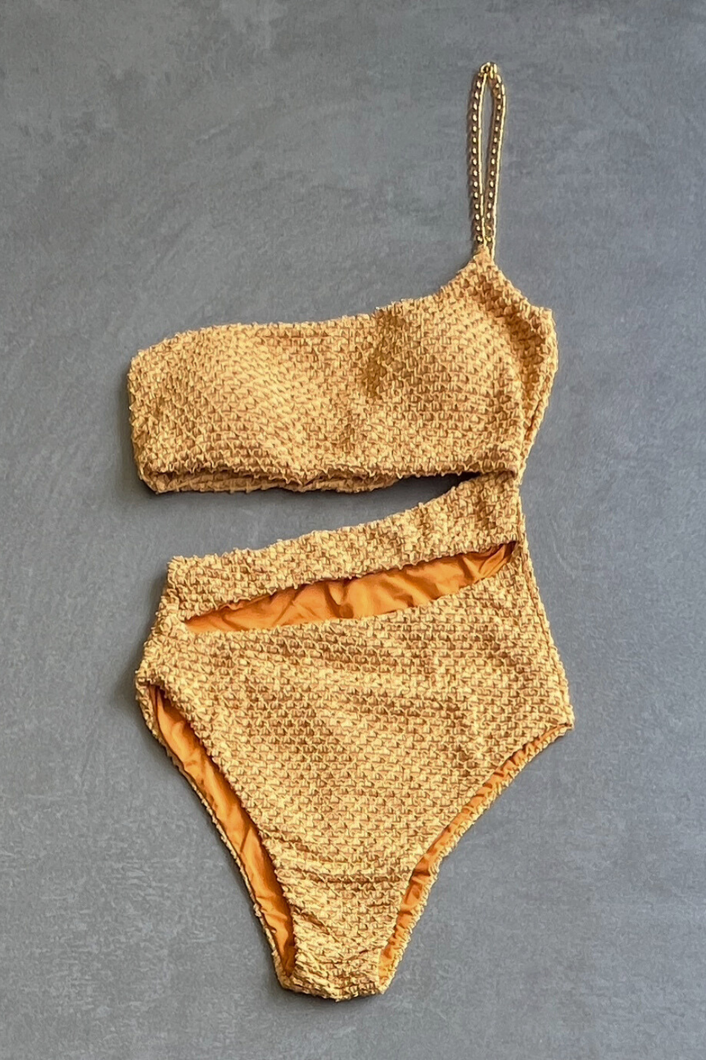 Golden Siren Mermaid Weave Textured Laura One Piece Swimwear