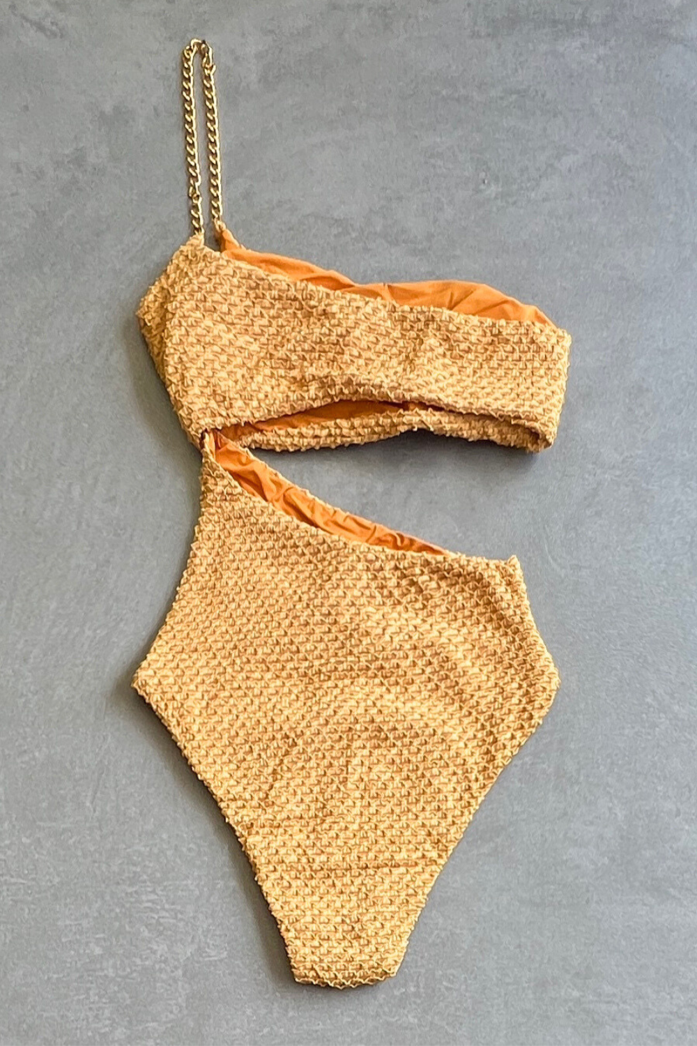 Golden Siren Mermaid Weave Textured Laura One Piece Swimwear