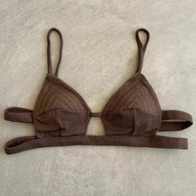 Load image into Gallery viewer, Seashore Textured Espresso Vera Bikini Top
