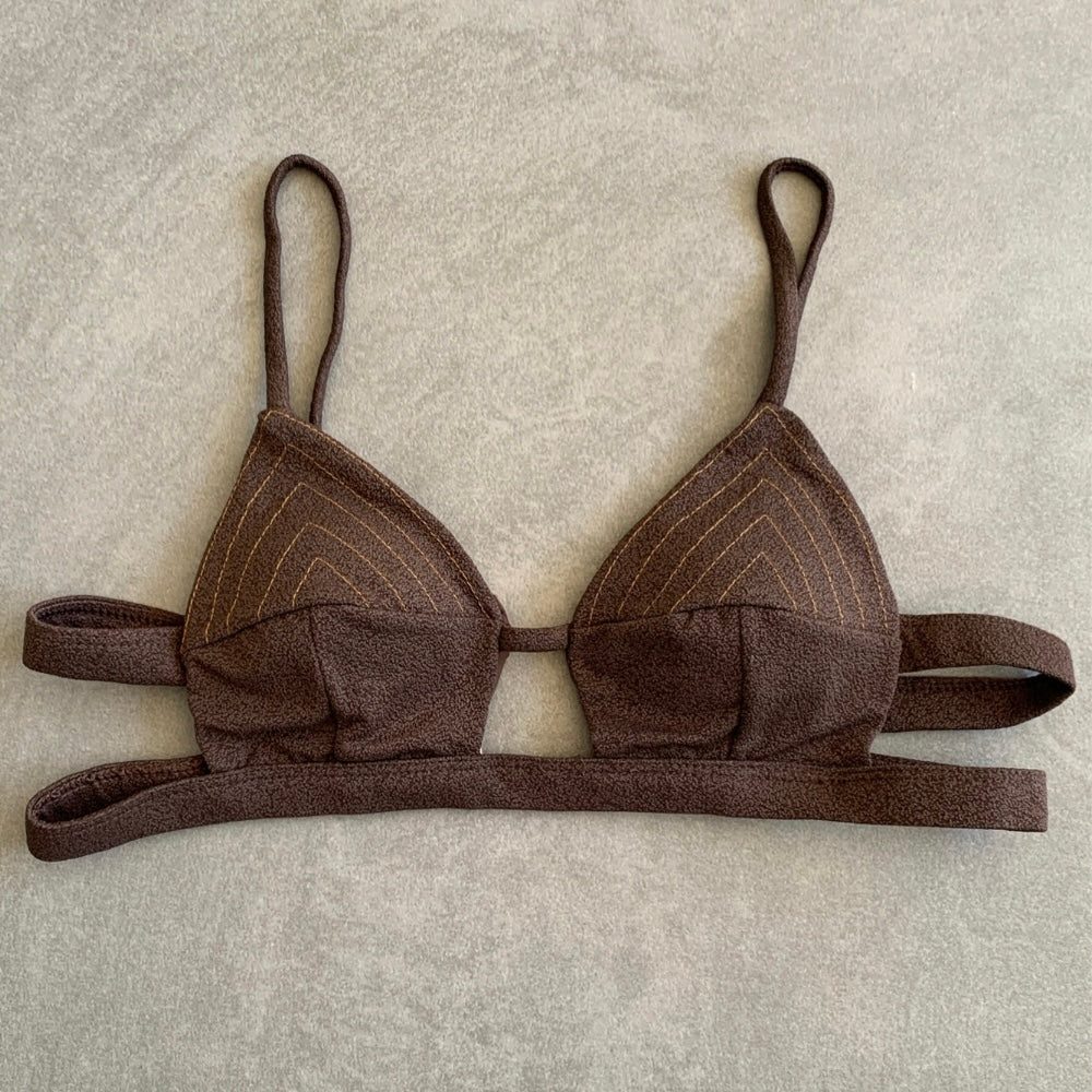 Seashore Textured Espresso Vera Bikini Top