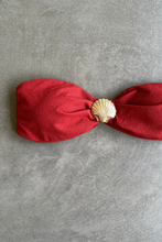Load image into Gallery viewer, Glazed Cherry Seashore Textured Strapless Bikini Top
