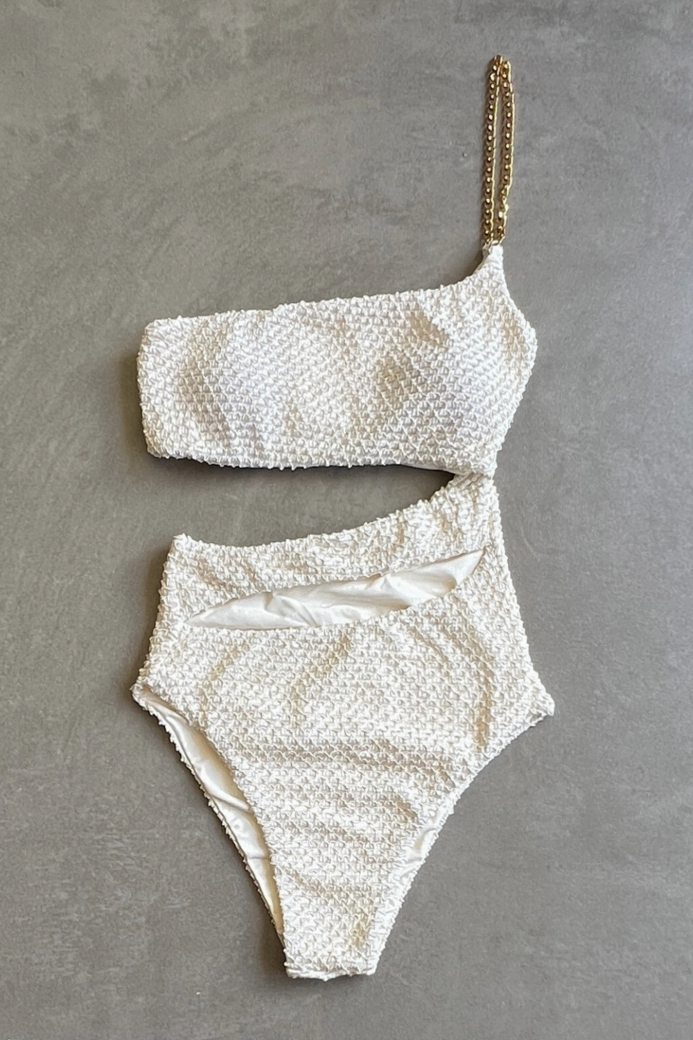 Sparkling Snow Mermaid Weave Textured Laura One Piece Swimwear