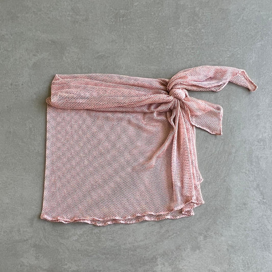 Mini Beach Sarong Sparkling Mesh Pale Pink