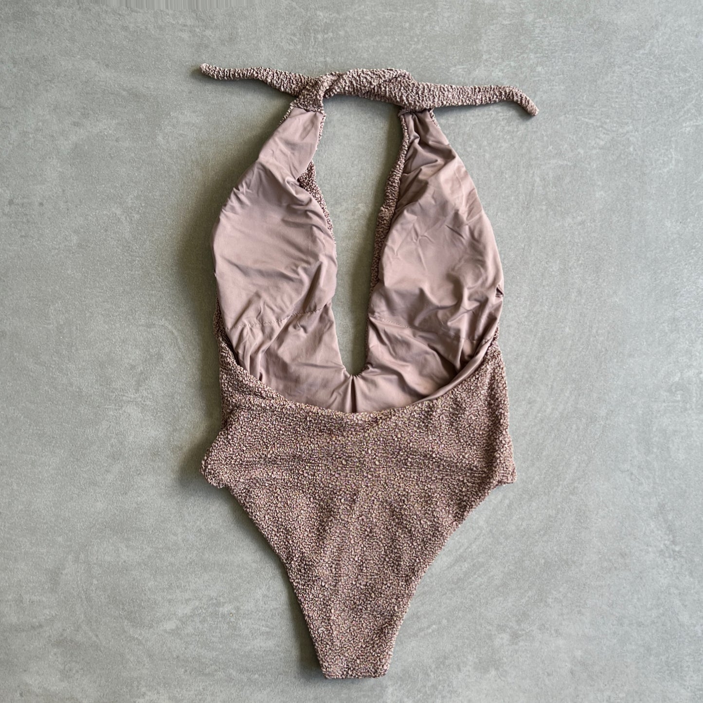 Chocolate Mousse Beehive Textured Samira One Piece Swimwear