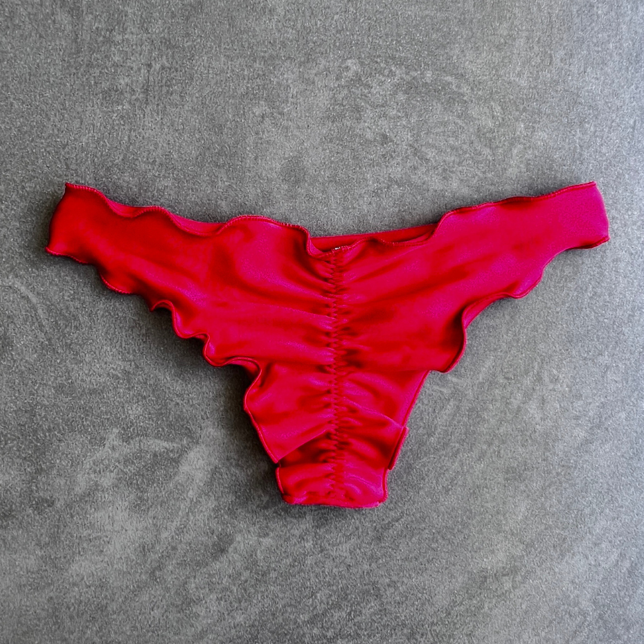 Scarlet Red Lili Ripple Bikini Bottom