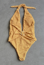 Load image into Gallery viewer, Golden Siren Mermaid Weave Textured Samira One Piece Swimwear
