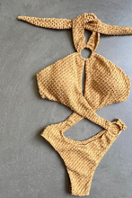 Load image into Gallery viewer, Golden Siren Mermaid Weave Textured Julia One Piece Swimwear
