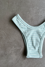 Load image into Gallery viewer, Blue &amp; White Seashore Striped Textured Tati Bikini Bottom
