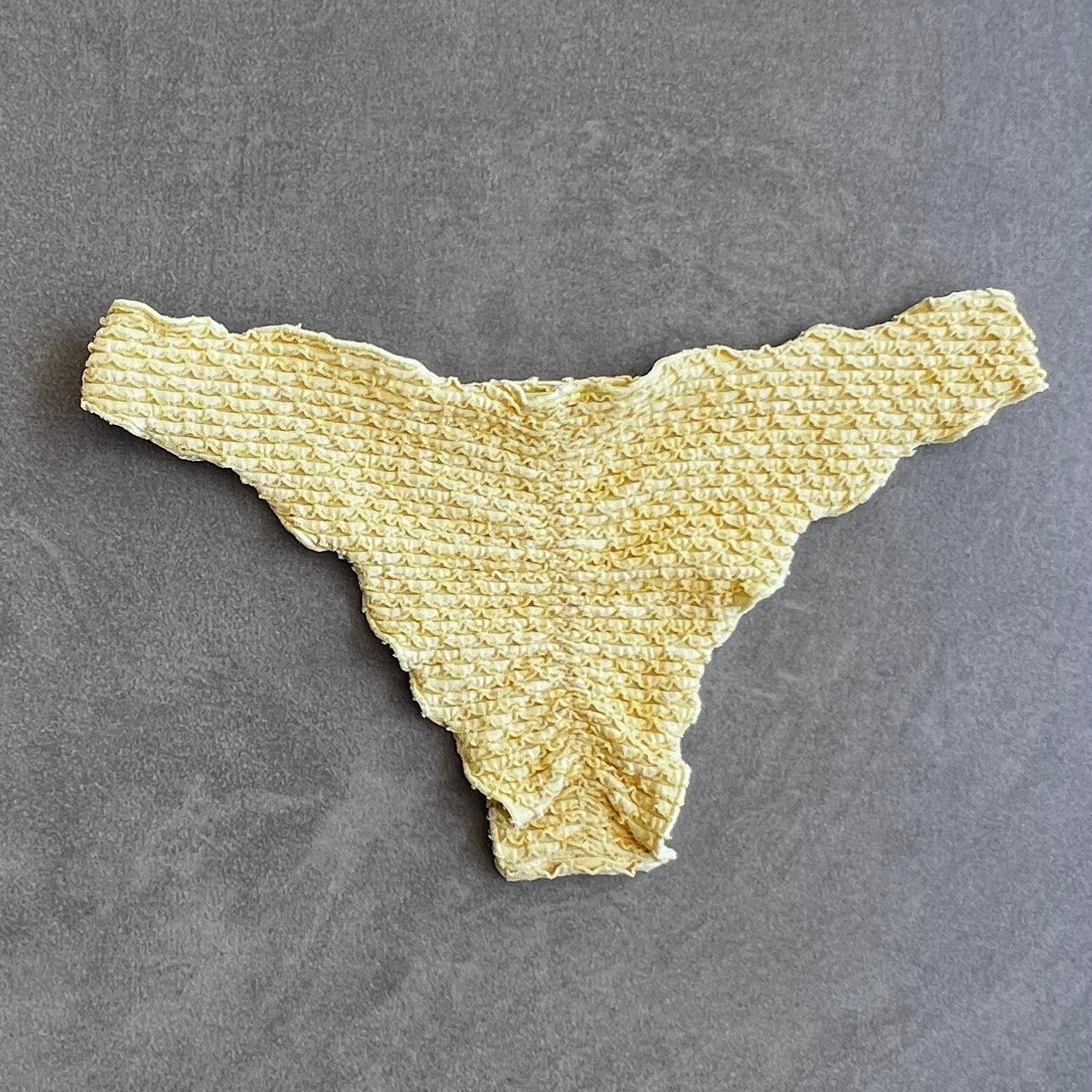 Yellow Sparkling Mermaid Weave Textured Lili Ripple Bikini Bottom