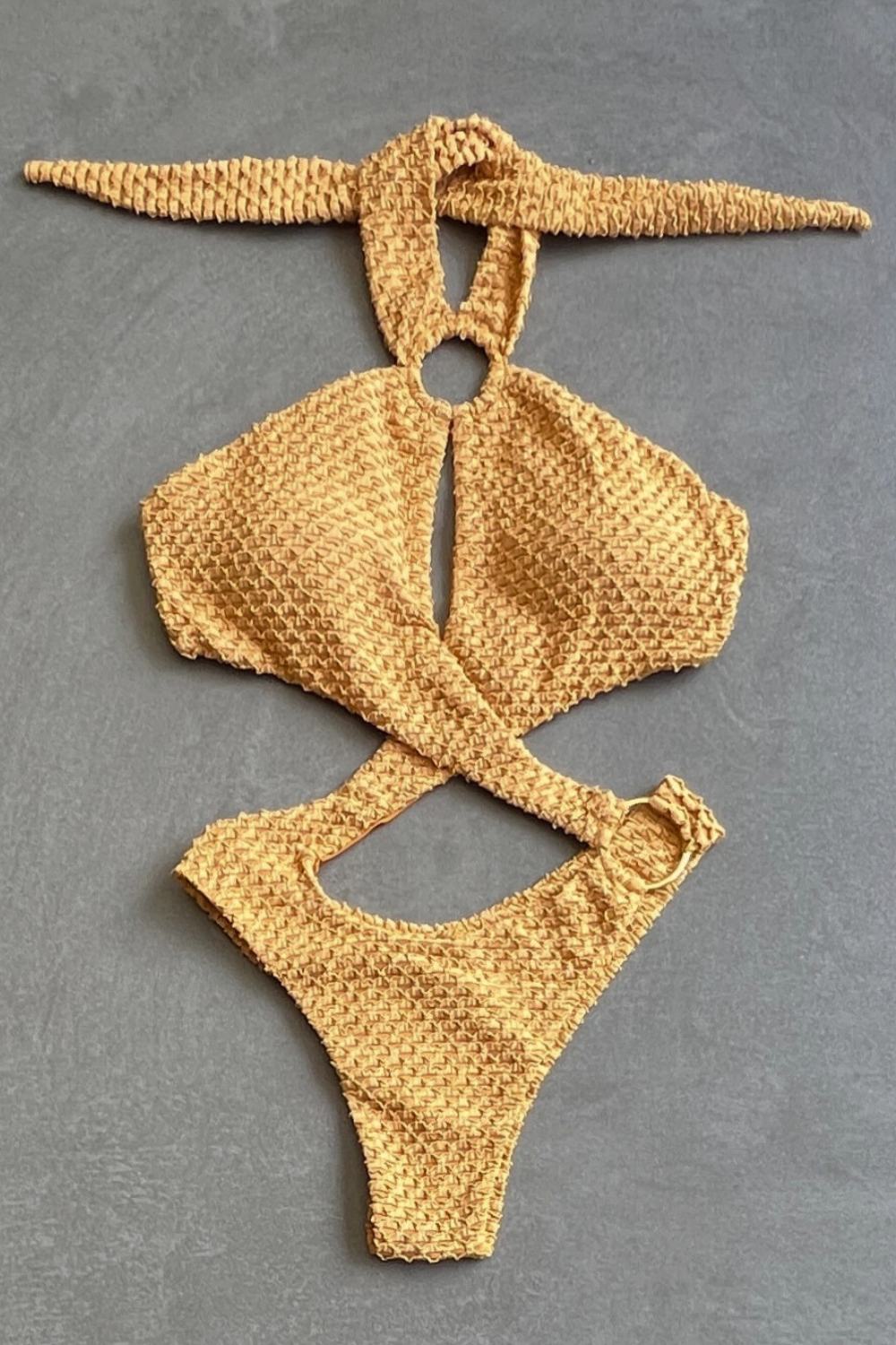 Golden Siren Mermaid Weave Textured Julia One Piece Swimwear