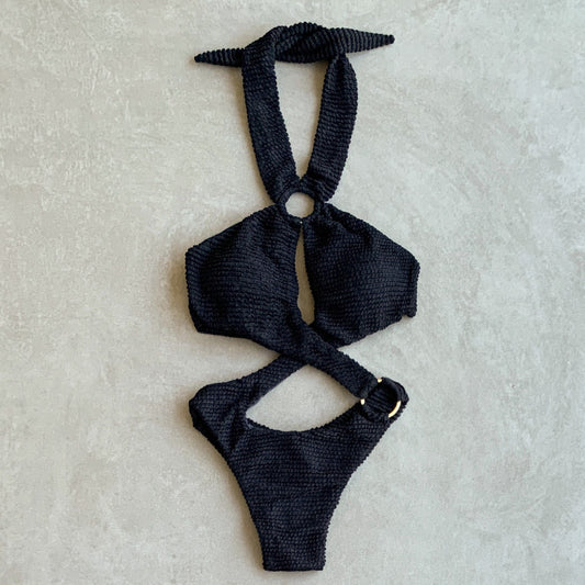 Onyx Textured Julia One Piece Swimwear