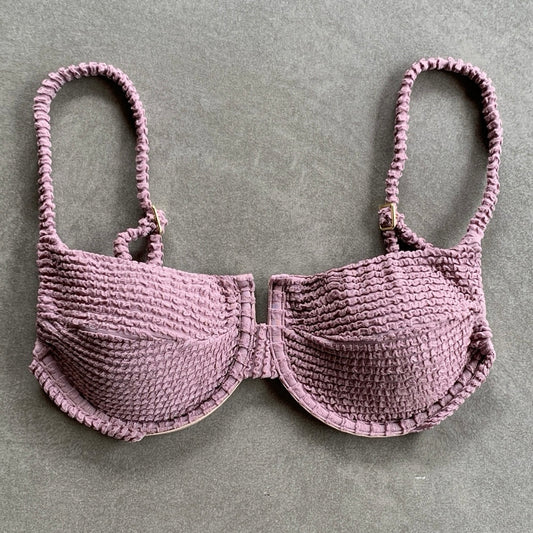 Lavender Mist Textured Panneled Bikini Top