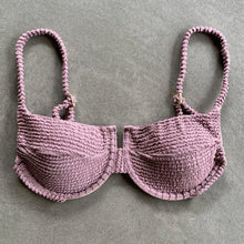 Load image into Gallery viewer, Lavender Mist Textured Panneled Bikini Top
