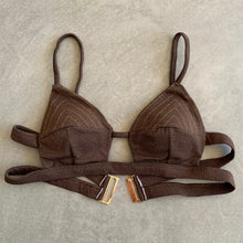 Load image into Gallery viewer, Seashore Textured Espresso Vera Bikini Top
