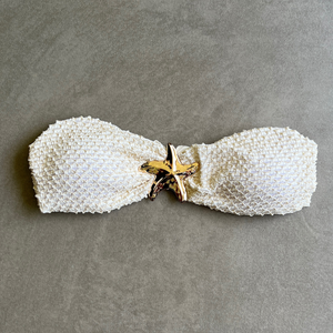 Sparkling Snow Mermaid Weave Textured Strapless Star Bikini Top