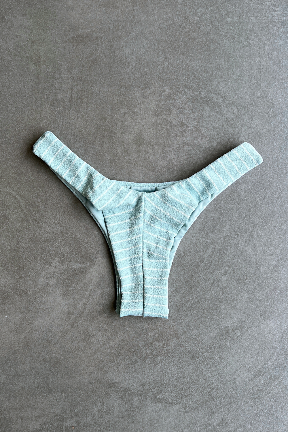Blue & White Seashore Striped Textured Bia Bikini Bottom