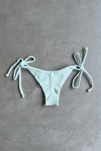 Load image into Gallery viewer, Blue &amp; White Seashore Striped Textured Katie Side Tie Bikini Bottom
