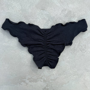 Seashore Textured Black Lili Ripple Bikini Bottom