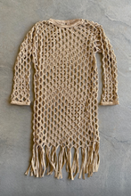 Load image into Gallery viewer, Talamanca Macrame Relaxed Long Sleeve Dress
