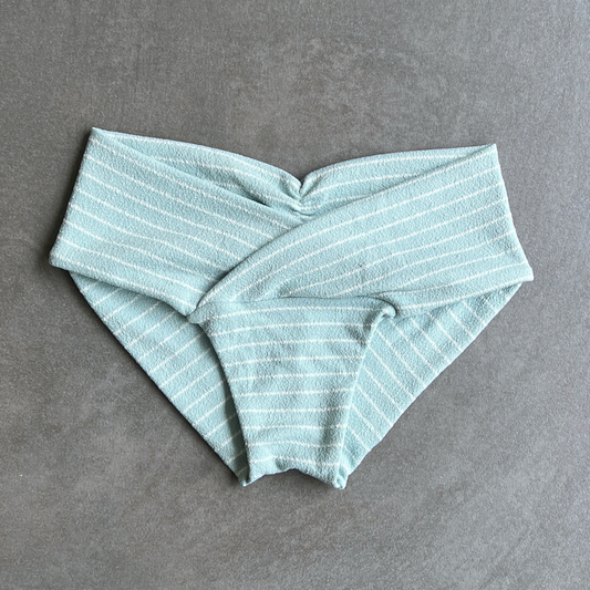 Blue & White Seashore Striped Textured Melissa Bikini Bottom