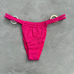 Seashore Textured Pink Riot Kayla Bikini Bottom