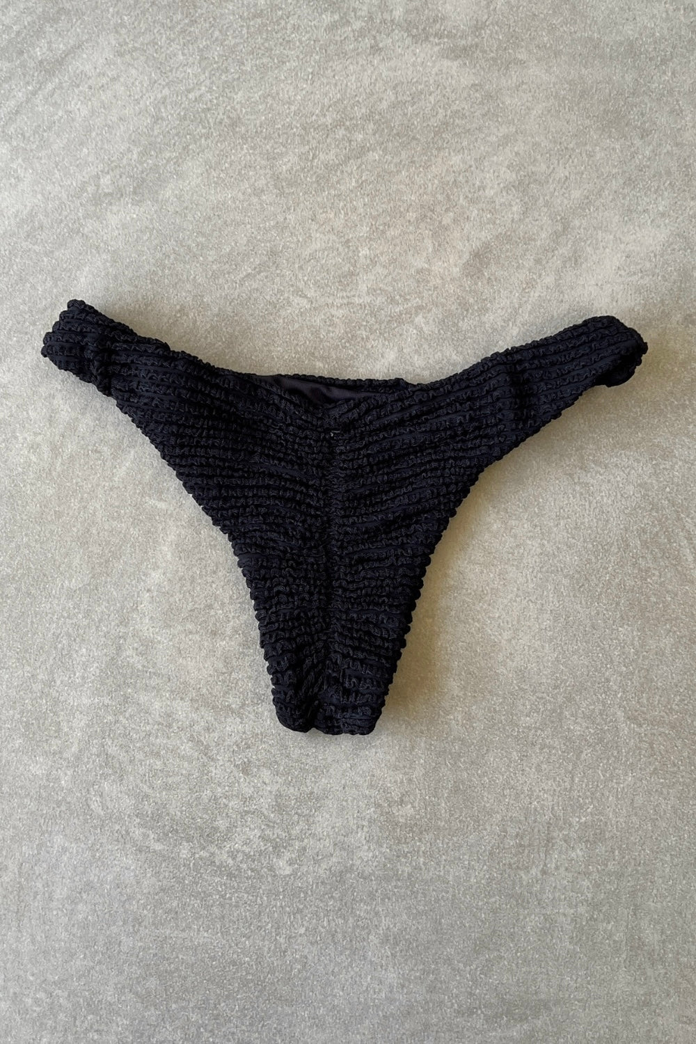 Onyx Black Textured Lexi Bikini Bottom