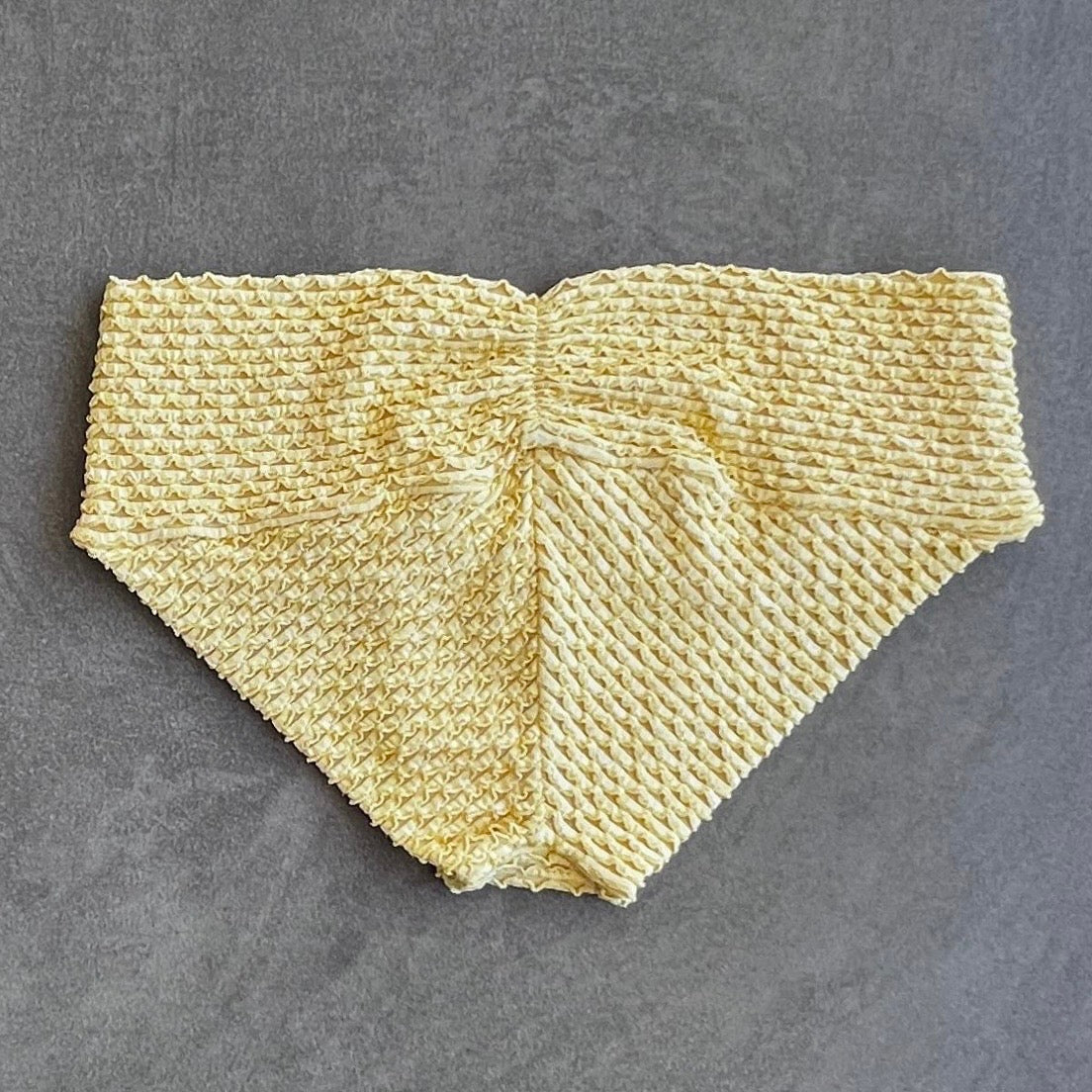 Yellow Sparkling Mermaid Weave Textured Melissa Bikini Bottom