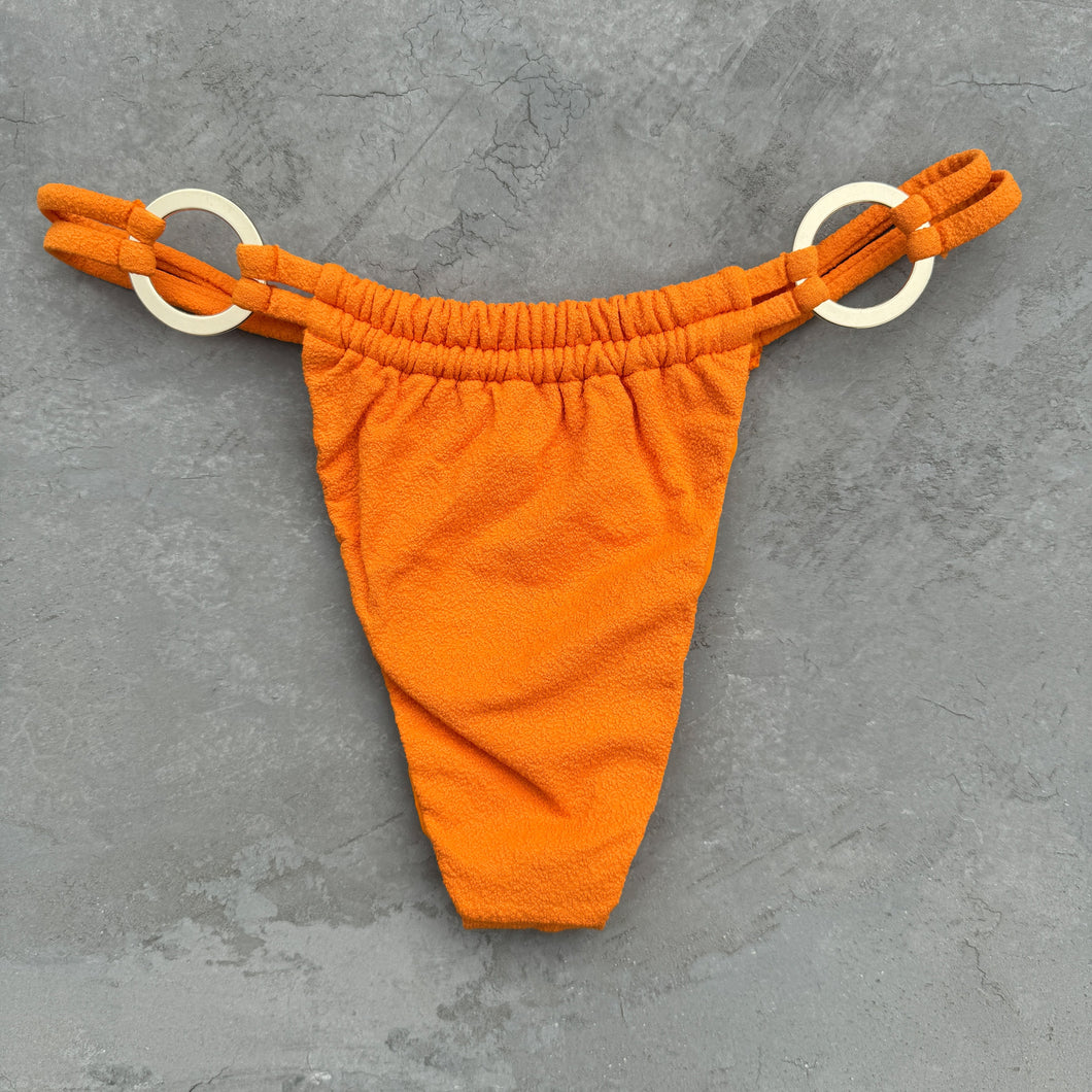 Seashore Textured Orange Zest Kayla Bikini Bottom