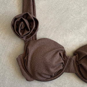 Seashore Textured Espresso Carolina Bikini Top